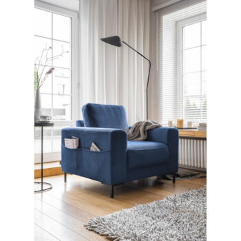 Tmavomodré menčestrové kreslo Lofty Lilly – Miuform - Image 3