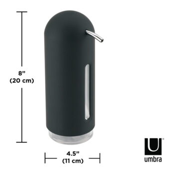 Čierny plastový dávkovač mydla 350 ml Penguin – Umbra - Image 5