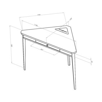Biely rohový pracovný stôl Ragaba Ashme – Obrázok 4