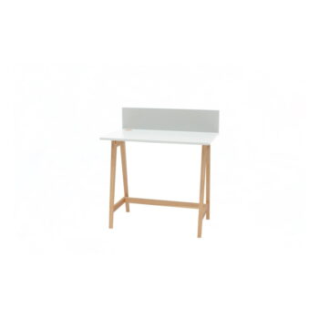 Biely písací stôl s podnožím z jaseňového dreva Ragaba Luka, dĺžka 85 cm - Image 3