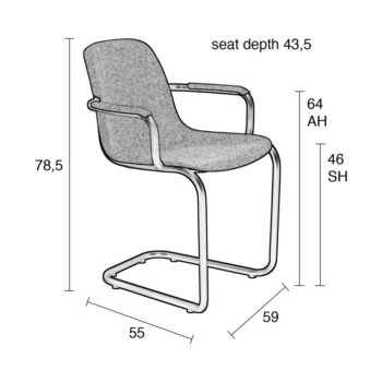 Svetlomodré jedálenské stoličky v súprave 2 ks Thirsty – Zuiver – Obrázok 9