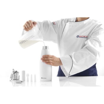 Biela hliníková šľahačková fľaša Hendi Kitchen Line, 500 ml - Image 2