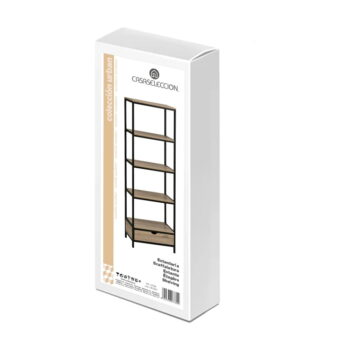 Čierna prírodná knižnica v dekore duba 60x180 cm Urban – Casa Selección - Image 5
