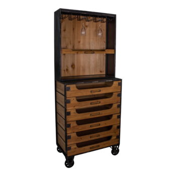Vinotéka z jedľového dreva v prírodnej farbe pre 10 fliaš, 65x158 cm – Antic Line - Image 2