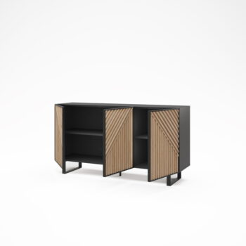 Komoda v dekore duba v čierno-prírodnej farbe 151x80x40 cm Alana – Marckeric - Image 3