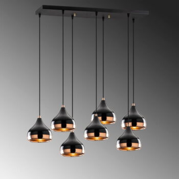 Čierne závesné svietidlo s kovovým tienidlom Yildo – Opviq lights - Image 6