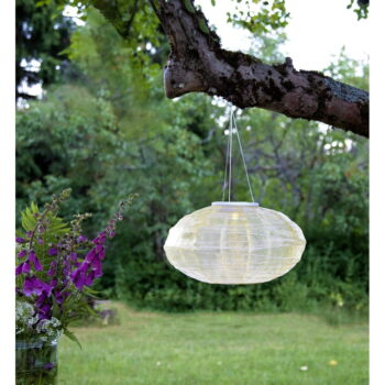 Biely vonkajší solárny LED lampión Star Trading Festival, ø 35 cm - Image 5