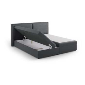 Tmavosivá boxspring posteľ s úložným priestorom 140x200 cm Arendal – Cosmopolitan Design - Image 3