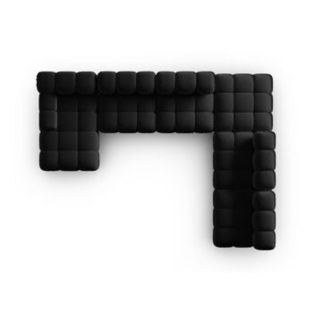 Čierna zamatová pohovka 379 cm Bellis – Micadoni Home – Obrázok 5