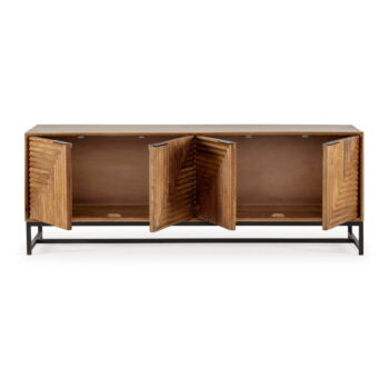 TV stolík z mangového dreva v prírodnej farbe 160x58 cm Nereida – Marckeric - Image 4
