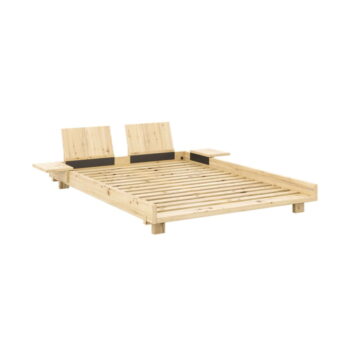 Dvojlôžková posteľ z borovicového dreva s roštom v prírodnej farbe 140x200 cm Social Bed – Karup Design