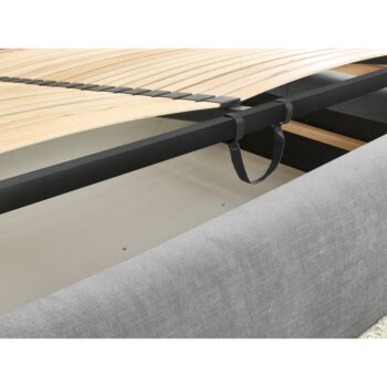 Sivá čalúnená dvojlôžková posteľ s úložným priestorom s roštom 180x200 cm Vernon – Bobochic Paris – Obrázok 4