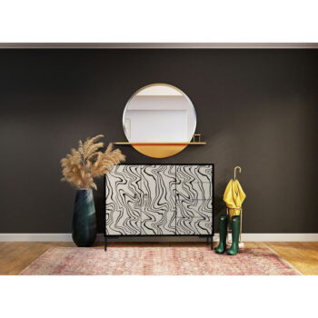 Čierno-béžová nízka komoda 113x84 cm Wilma – Really Nice Things - Image 6