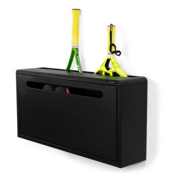 Čierna kovová výklopná závesná skrinka na topánky Sportiva – Spinder Design – Obrázok 8