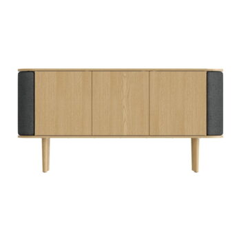 Nízka komoda v dekore duba v antracitovo-prírodnej farbe 150x75 cm Treasures – UMAGE - Image 2