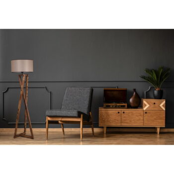 Hnedá stojacia lampa s textilným tienidlom (výška 166 cm) Maçka– Opviq lights - Image 2