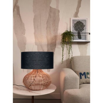 Stolová lampa s textilným tienidlom v čierno-prírodnej farbe (výška 60 cm) Kalahari – Good&Mojo - Image 3