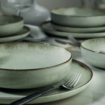 24-dielna súprava zeleného porcelánového riadu Kütahya Porselen Pearl - Image 5