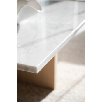 Bielo-hnedý mramorový konferenčný stolík 90x90 cm Brooksville - Rowico – Obrázok 3