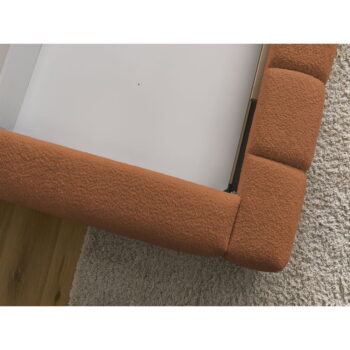 Oranžová čalúnená dvojlôžková posteľ s úložným priestorom s roštom 140x190 cm Denali – Bobochic Paris – Obrázok 7