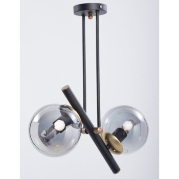 Čierne stropné svietidlo so skleneným tienidlom ø 15 cm Libra – Squid Lighting - Image 3