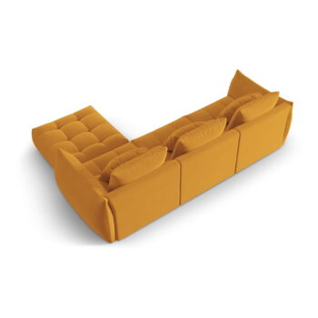 Žltá rohová pohovka z textílie bouclé (variabilný roh) Bloom – Micadoni Home - Image 4