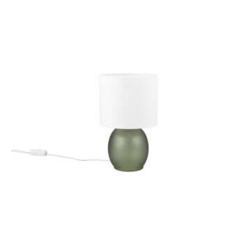 Bielo-zelená stolová lampa s textilným tienidlom (výška 29 cm) Vela – Trio - Image 2