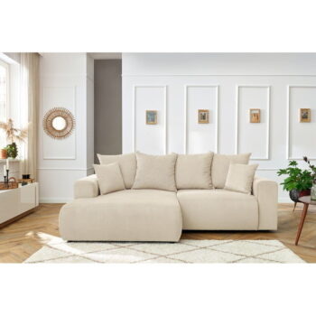 Krémová zamatová rohová pohovka Enjoy – Bobochic Paris - Image 7