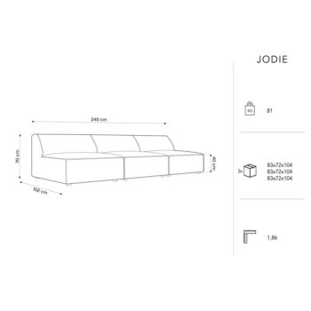 Zelená zamatová pohovka 240 cm Jodie – Micadoni Home - Image 7