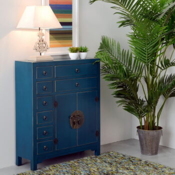 Modrá vysoká komoda 73x90 cm Oriente – Ixia – Obrázok 3