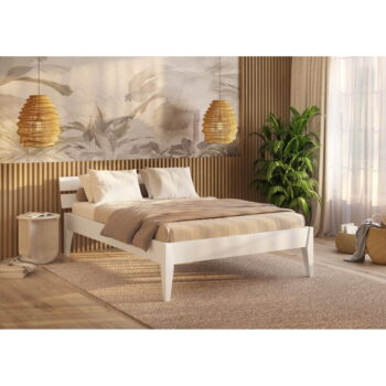 Biela dvojlôžková posteľ z borovicového dreva 160x200 cm Torino – Olivia Living - Image 5