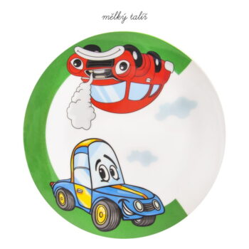 3-dielna detská porcelánová jedálenská súprava Orion Cars - Image 4