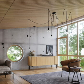 Čierne závesné svietidlo Spider – Nice Lamps - Image 5