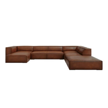 Koňakovohnedá kožená rohová pohovka (pravý roh) Madame - Windsor & Co Sofas