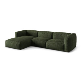 Zelená modulárna rohová pohovka z textílie bouclé (ľavý roh) Martina – Micadoni Home - Image 3