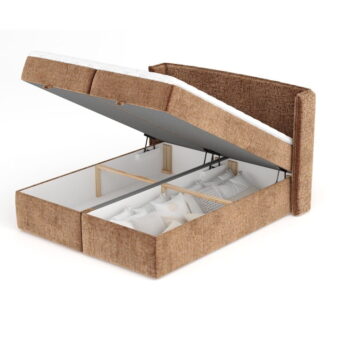 Oranžová boxspring posteľ s úložným priestorom 200x200 cm Passion – Maison de Rêve - Image 9