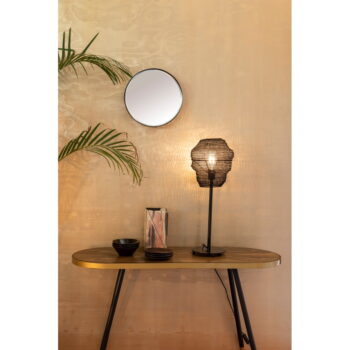 Čierna stolová lampa White Label Lena – Obrázok 7