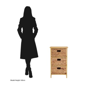 Vysoká komoda z masívu paulownie v prírodnej farbe 41x70 cm – Premier Housewares - Image 4