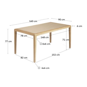 Jedálenský stôl 90x160 cm Better – Kave Home - Image 4