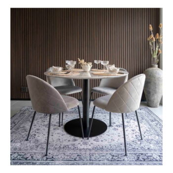 Okrúhly jedálenský stôl s doskou v dekore mramoru ø 110 cm Bolzano – House Nordic - Image 6