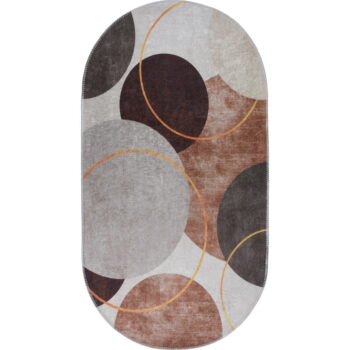 Umývateľný koberec v krémovo-hnedej farbe 120x180 cm Oval – Vitaus