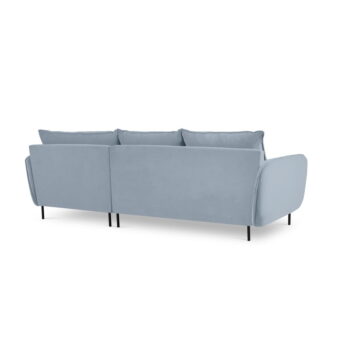 Svetlomodrá zamatová rohová pohovka (pravý roh) Vienna – Cosmopolitan Design - Image 3