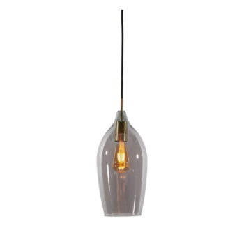 Tmavosivé/v bronzovej farbe závesné svietidlo so skleneným tienidlom ø 17 cm Lukaro – Light & Living - Image 2