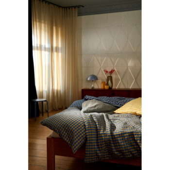 Bielo-tmavomodré predĺžené krepové obliečky na jednolôžko 140x220 cm Bæk&Bølge – JUNA – Obrázok 10