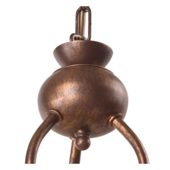 Bielo-hnedé závesné svietidlo so skleneným tienidlom ø 41 cm Retro Ii – LAMKUR - Image 6