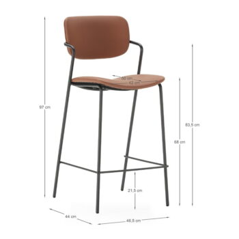Barové stoličky v tehlovej farbe v súprave 2 ks (výška sedadla 68 cm) Maika – Marckeric - Image 7