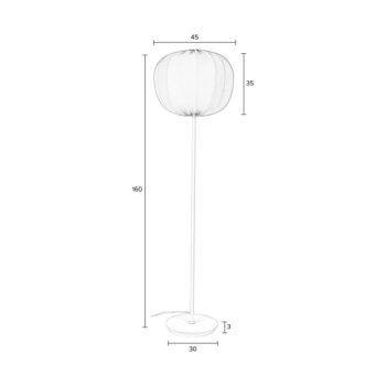 Biela stojacia lampa s textilným tienidlom (výška 160 cm) Shem – White Label - Image 9