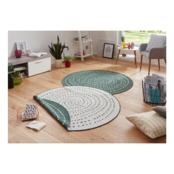 Zelený obojstranný vonkajší koberec NORTHRUGS Bali, Ø 140 cm - Image 2