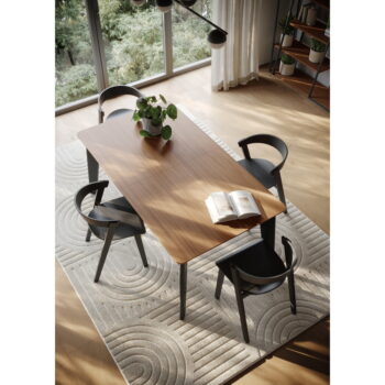 Rozkladací jedálenský stôl s doskou v dekore orechového dreva v prírodnej farbe 100x180 cm Shadow – TemaHome - Image 5