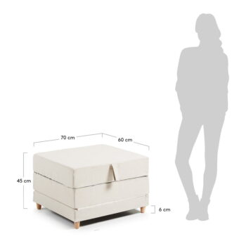 Sivý rozkladací puf Kave Home Kos, 70 × 180 cm - Image 10